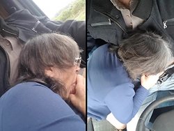 Francese - La nonna gli succhia il cazzo nel suo camion